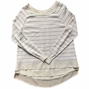 Maurices Shirttail Striped Blouse Sweater Size Medium Purple/Cream